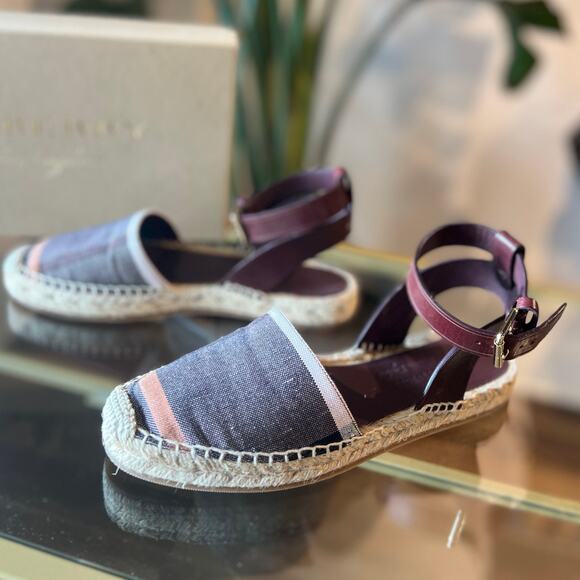 BURBERRY New Castle Abbie Flat Espadrilles 35 - Picture 3 of 9